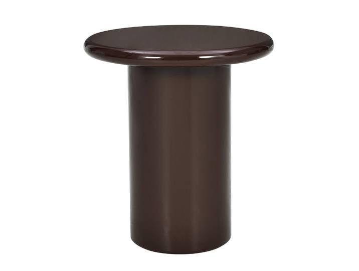 Solvade Couchtisch Durchmesser 45 cm Braun Hochglanz