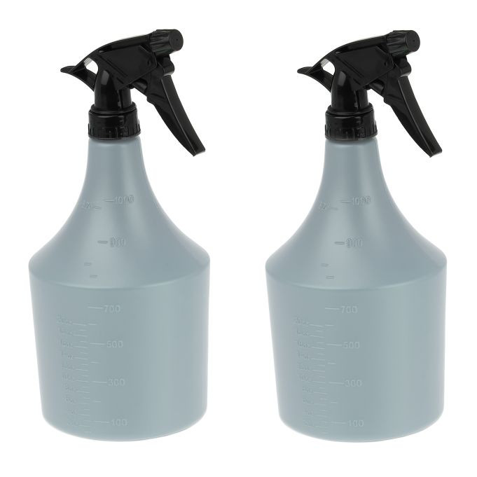 Relaxdays Plantenspuit set van 2, 1 liter, grijs/zwart