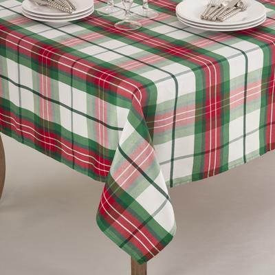 Saro Lifestyle Vernor Collection Plaid Design Holiday Tablecloth