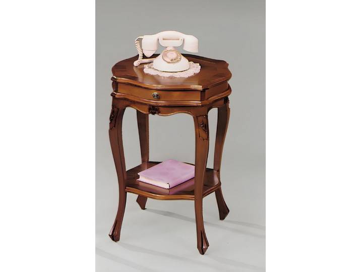Xlmoebel Telefontisch Eleganter Holztisch für Blumen und als Beistelltisch nutzbar (Beistelltisch, 1-St., Beistelltisch), Hergestellt in Europa