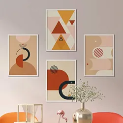 POSTER Set mit 4 Konstruktivität, Saharasand A3 Rahmenlos