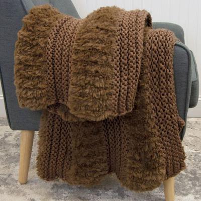 American Heritage Textiles Plush Knit Throw Blanket 50 x 60, 50 x 60, Chocolate