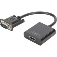 VGA > HDMI Konverter, Adapter schwarz, 15cm