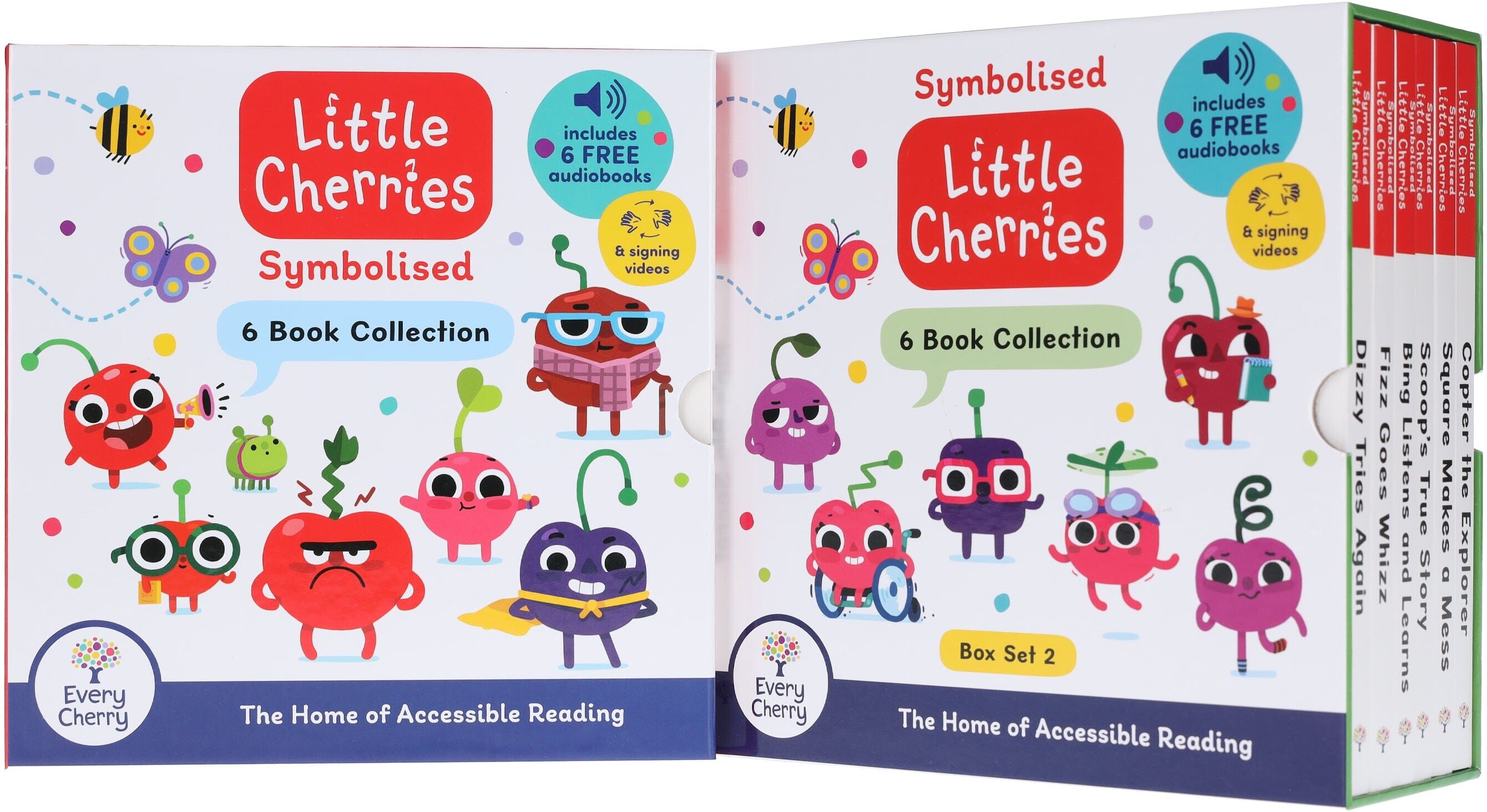 Symbolised Little Cherries Box Set 1 & 2: Illustrated 12 Books Collection Box Set (12 Free Audio Books Included) - Ages 5-7 - Paperback Every Cherry Publishing