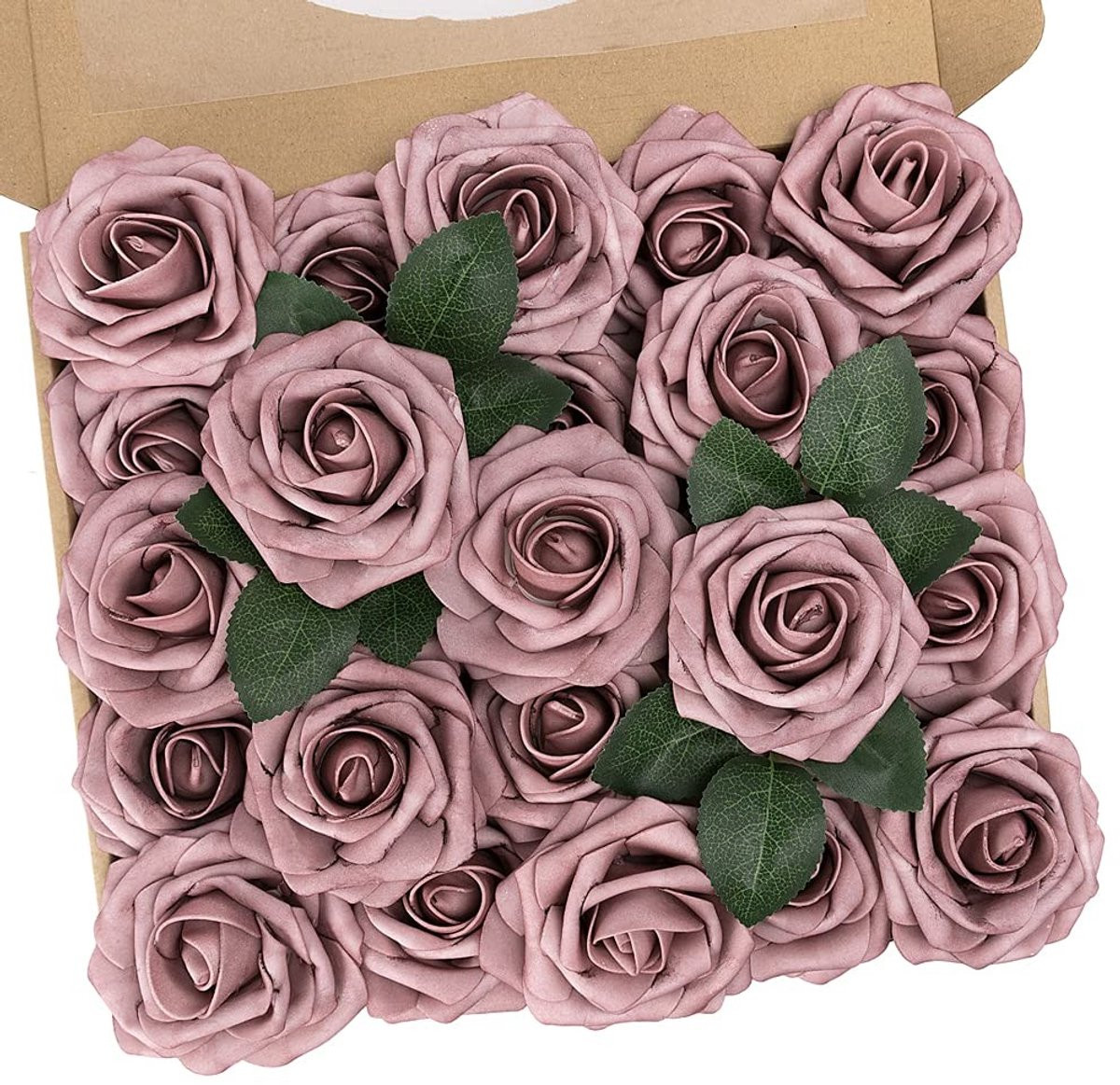 Dailygoods Kunstbloemen Rozen - 25 Stuks - Stoffig Roze