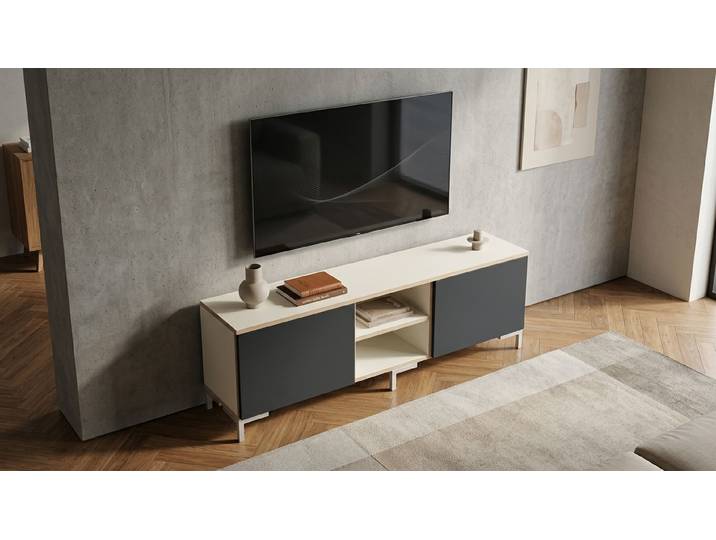 Moderner TV Schrank nach Maß Premium Dekore Weiß Multiplex Kante