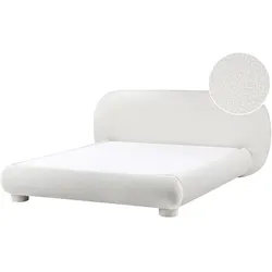 BETT mit Lattenrost 160/200 Bouclé Cremeweiß Bayel