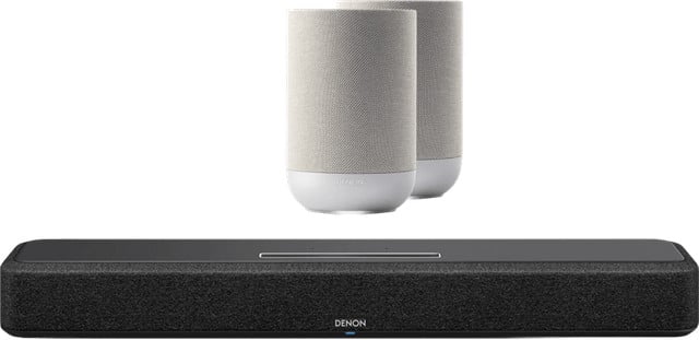 Denon Home Soundbar 550 en 2x Denon Home 200 Zilver