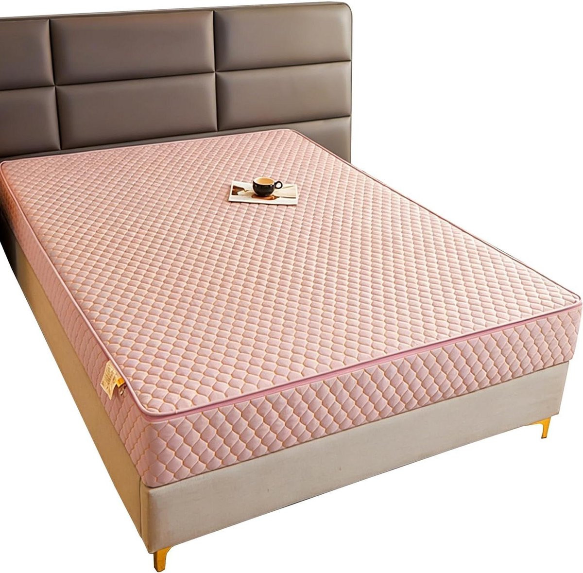 Matrashoes met rits - 6-zijdig matrasbeschermer - Roze - 180x200 cm