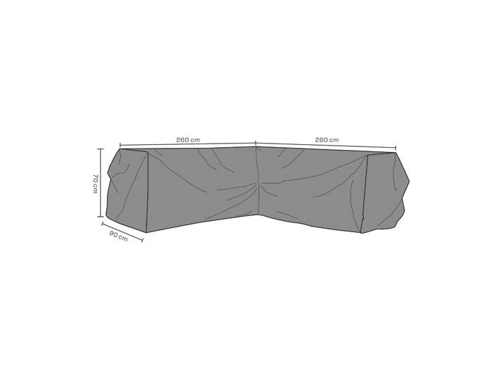 Brafab Protection de meuble Brafab canapé d’angle Noir 260 cm