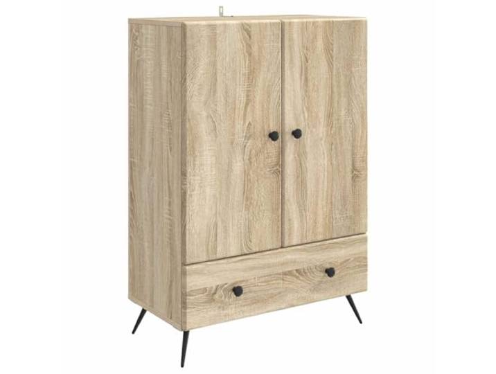 KPOTUERTU Sideboard Sonoma-Eiche 66 x 34,5 x 95 cm Holzwerkstoff Klassischer Look, zeitloses Design, Fächer und Regale, Esszimmer, Wohnzimmer, Flur, einfache Montage
