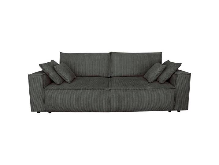 Carryhome Schlafsofa, Graphit, Kunststoff, 2-Sitzer, Füllung: Silikon,Silikon,Silikon, 240x89x100 cm, Liegefunktion, Schlafen auf Sitzhöhe, Rücken echt, Wohnzimmer, Sofas & Couches, Schlafsofas, Schlafsofas mit Bettkasten