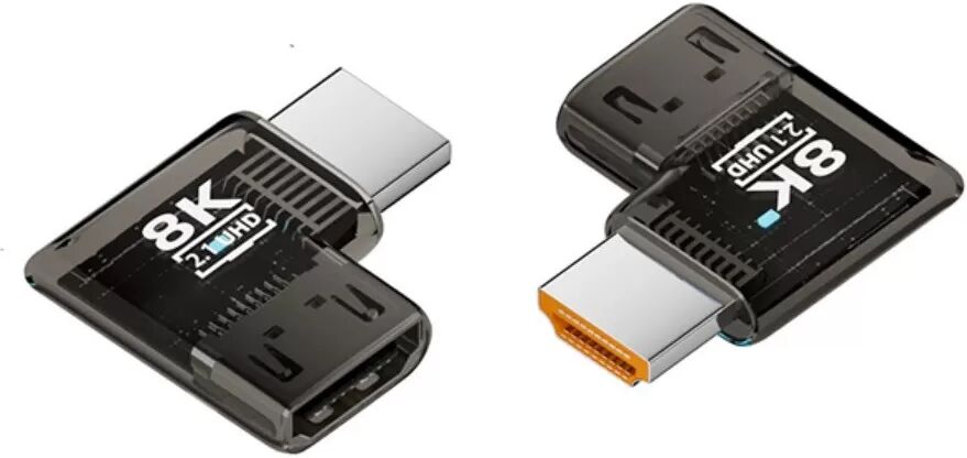 INF UHD HDMI Female-to-Male Right Angle Adapter 3-Pack – HDMI 2.1, 8K 60Hz, 90° Right-Angle ABS Connector Schwarz
