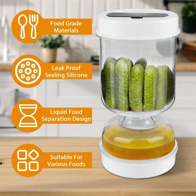 Uplifted Finds Premium Hourglass Pickle & Olive Jar Leakproof Wet And Dry Separation Storage Container Premium Hourglass Pickle & Olive Jar Leakproof Wet And Dry Separation Storage Container
