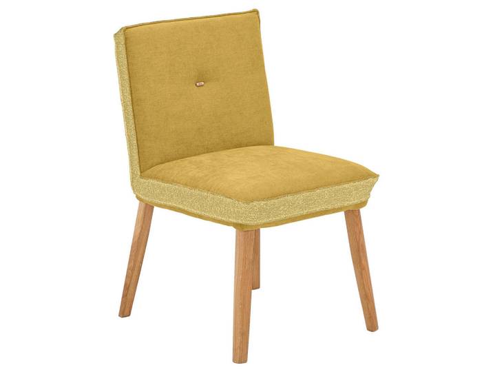 Linea Natura Stuhl, Gelb, Holz, Textil, Eiche, vollmassiv, eckig, 49x86x67 cm, Esszimmer, Stuhl, Esszimmerstühle