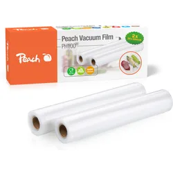 Peach Vakuumierfolie | 2 Rollen à 28x300cm | Lebensmittel natürlich Frischhalten | kein Foodwaste mehr | geeignet für alle handelsüblichen Vakuumiergeräte | PH100