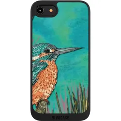 Nivocase Handyhülle für Apple iPhone 8 Hülle NIVOpure Case Schwarz Malerei Tiere Vogel (Apple iPhone 8), Smartphone Hülle, Schwarz