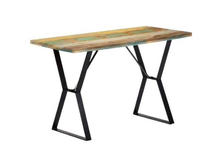 Industrieller Esstisch, 120 x 60 x 76 cm, massives Altholz Beine aus pulverbeschichtetem Eisen, industrieller Stil, einfache Montage, Küche und Esszimmer