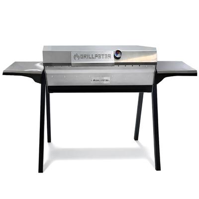 Grillpeter Mangal Altan 90 Schaschlikgrill 3mm Edelstahl mit Deckel Ablagen