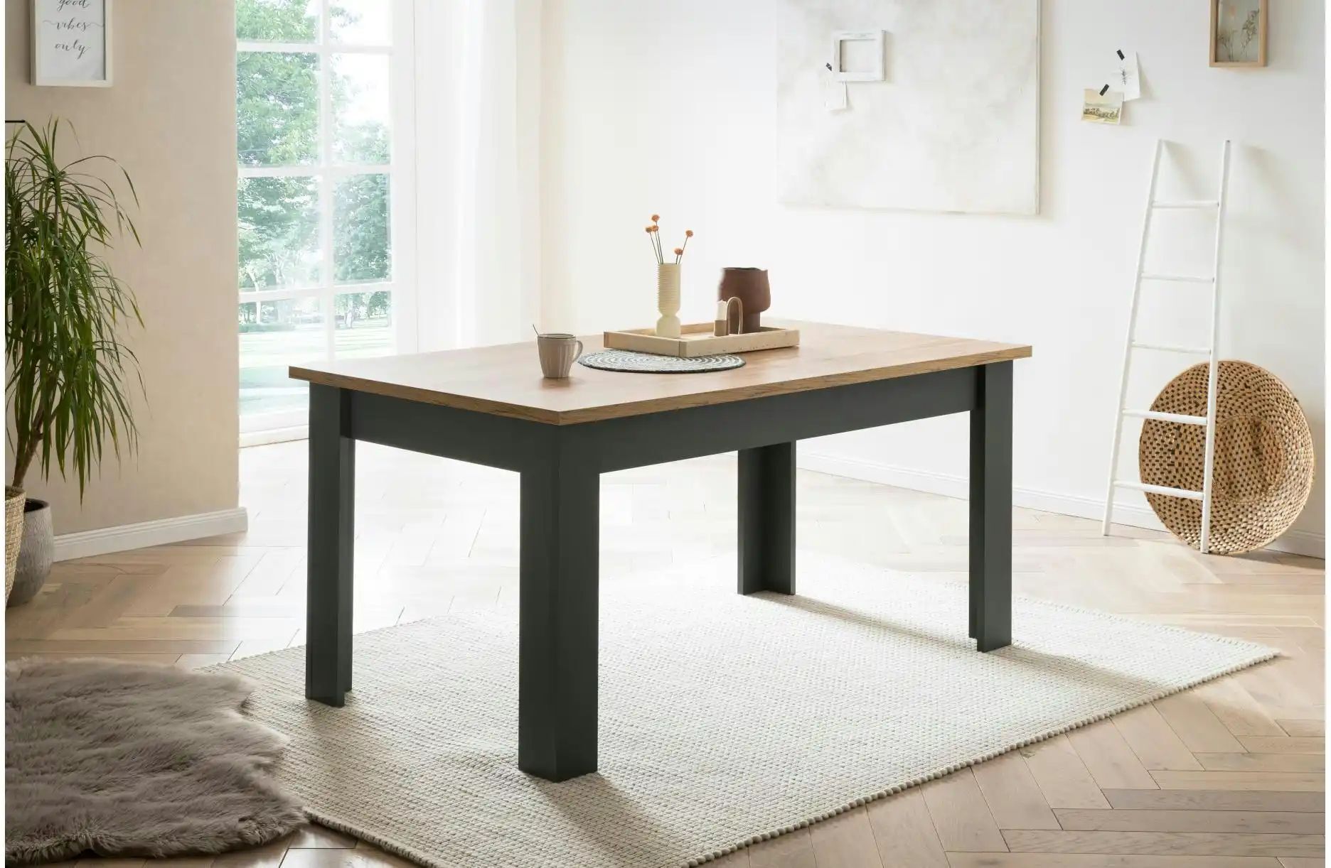 Höffner Esstisch  Calella ¦ grau ¦ Maße (cm): B: 90 H: 76