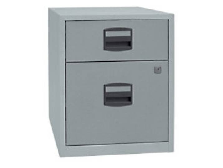 Bisley Home Beistellschrank Mobil Silber 413 x 400 x 528 mm