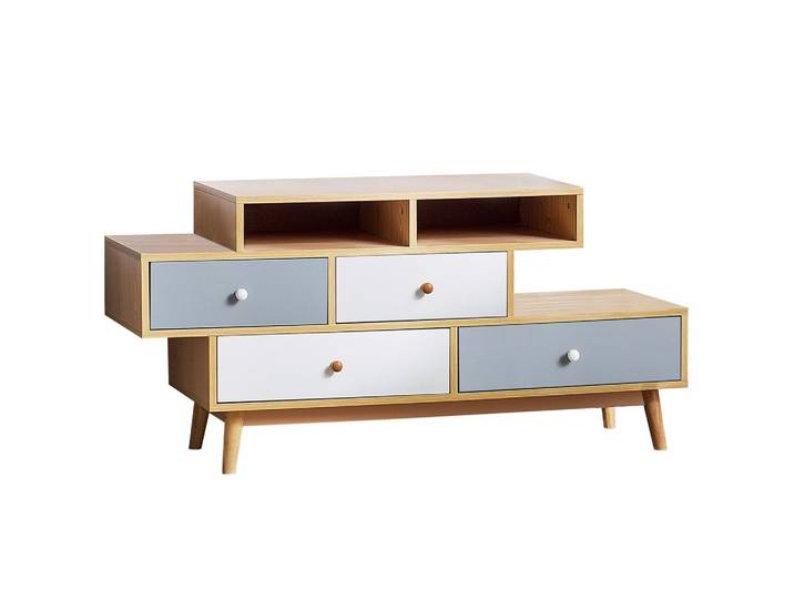KOMMODE 4 Schubladen heller Holzfarbton Irvine