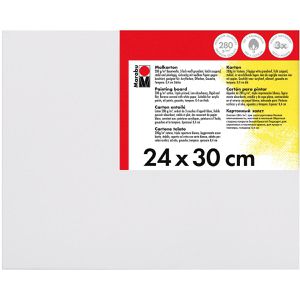 Marabu Malkarton 24 x 30 cm, weiß, 3-fach grundiert, 100% Baumwolle 280 g/m²