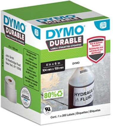 Dymo 1933086 Etiqueta de envio texto preto sobre branco 104x159mm