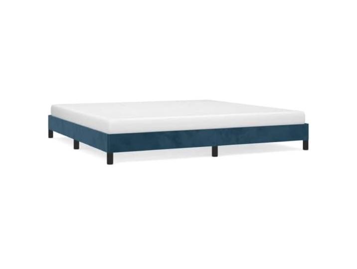 PUGYNBK Bettgestell aus Samt, Dunkelblau, 200 x 200 cm Lattenrost mit Holzlatten, stabile Beine, ohne Matratze, für Schlafzimmer