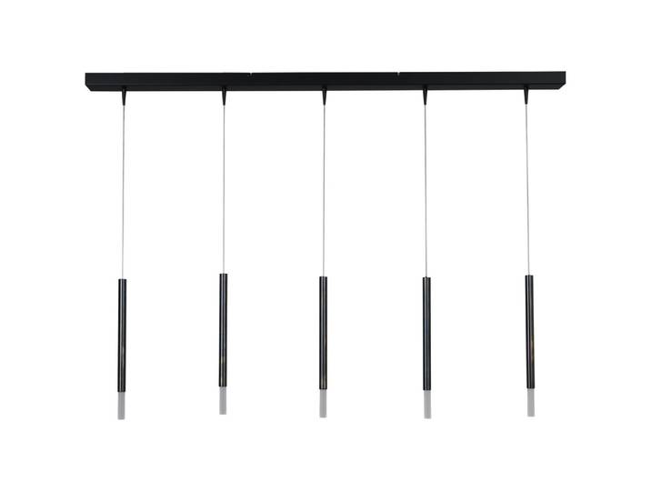 Zwarte eettafel hanglamp Flute 5-lichts design cilinders Masterlight - 2591-66-130-5-DW