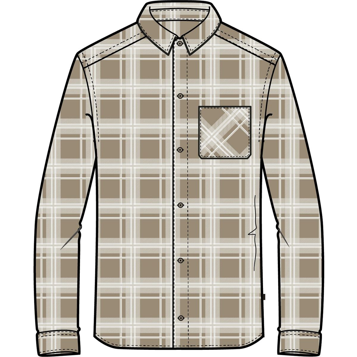 Oakley Podium Plaid LS Flannel pebble/mist/white check (9I4) M FOA402573-9I4-M