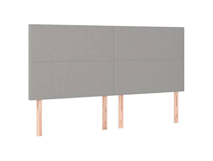 vidaXL Kopfteil Hellgrau 200 x 5 x 118/128 cm Stoff