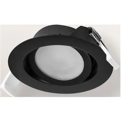 Osram, Deckenleuchte, LED-Einbauleuchte, 4,9W, 2700K, 190lm, warmweiss, IP20, dimmbar, schwarz, 3er Set (190 lm)