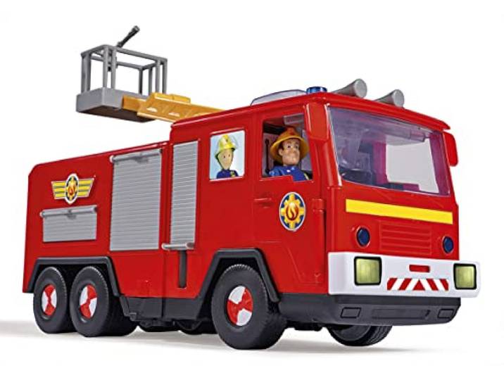 Simba - Feuerwehrmann Sam – Jupiter Truck Serie 13 – Figuren Sam + Radar inklusive – Sound- und Lichtfunktionen – viel Zubehör – 109252516038 Rot