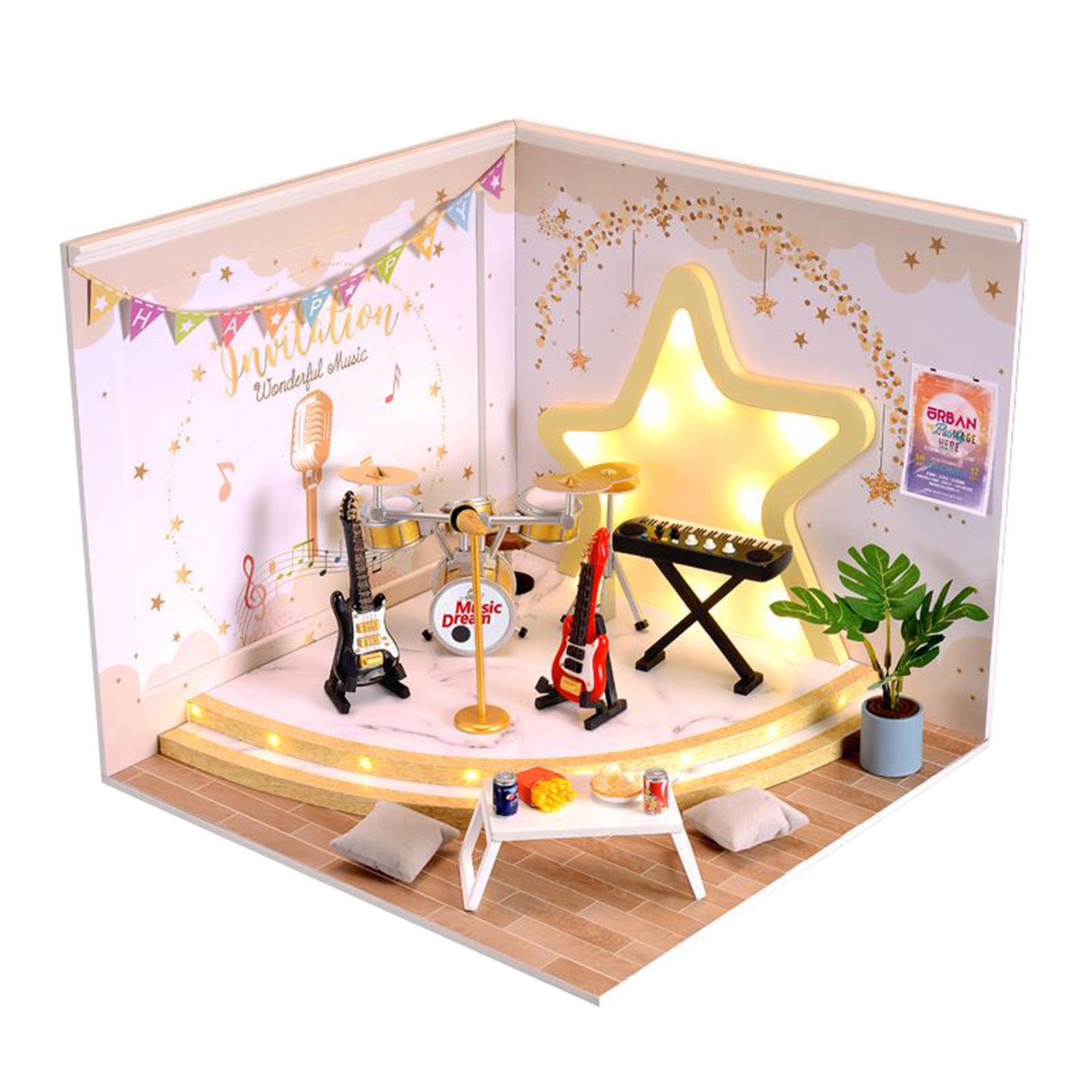 Cocosity Houten Miniatuur Poppenhuis Doe-het-zelf Set