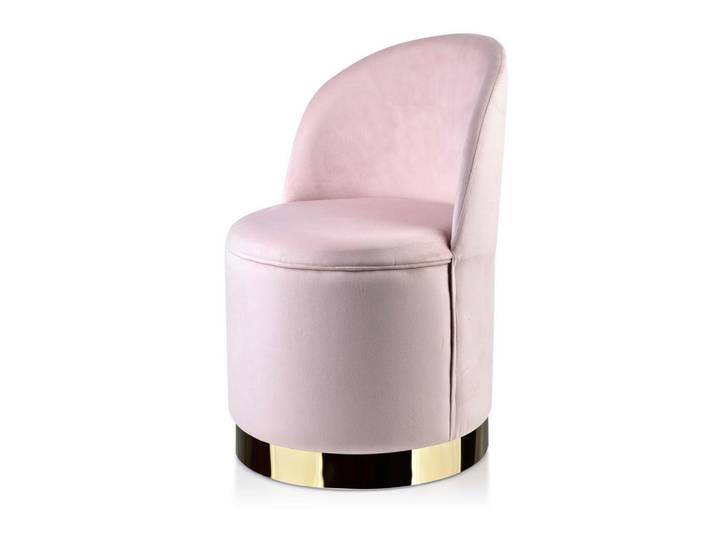 Mondex Velour-Sessel Modernes Renee Rosa 49/53/73 cm Textilien, 53x73x49 cm, Wohnzimmer, Sessel, Polstersessel