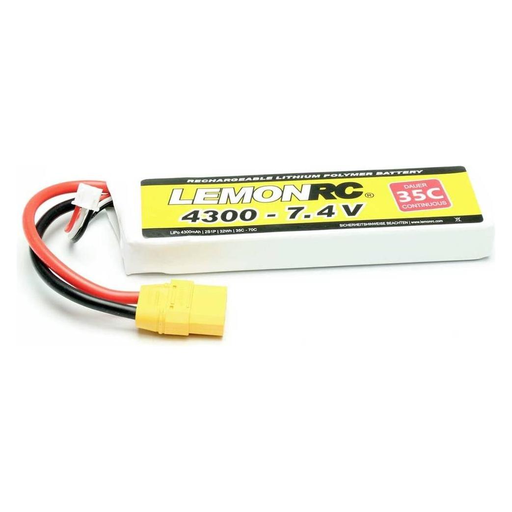 LemonRC LRC 2S 4300 - LiPo Akku 4300 - 7.4V (35C) - Akku (4300 mAh, 7.40 V) (15756)