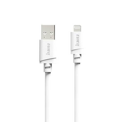 Hama USB-Ladekabel USB 2.0 Apple Lightning Stecker, USB-A Stecker 3m Weiß 00201802