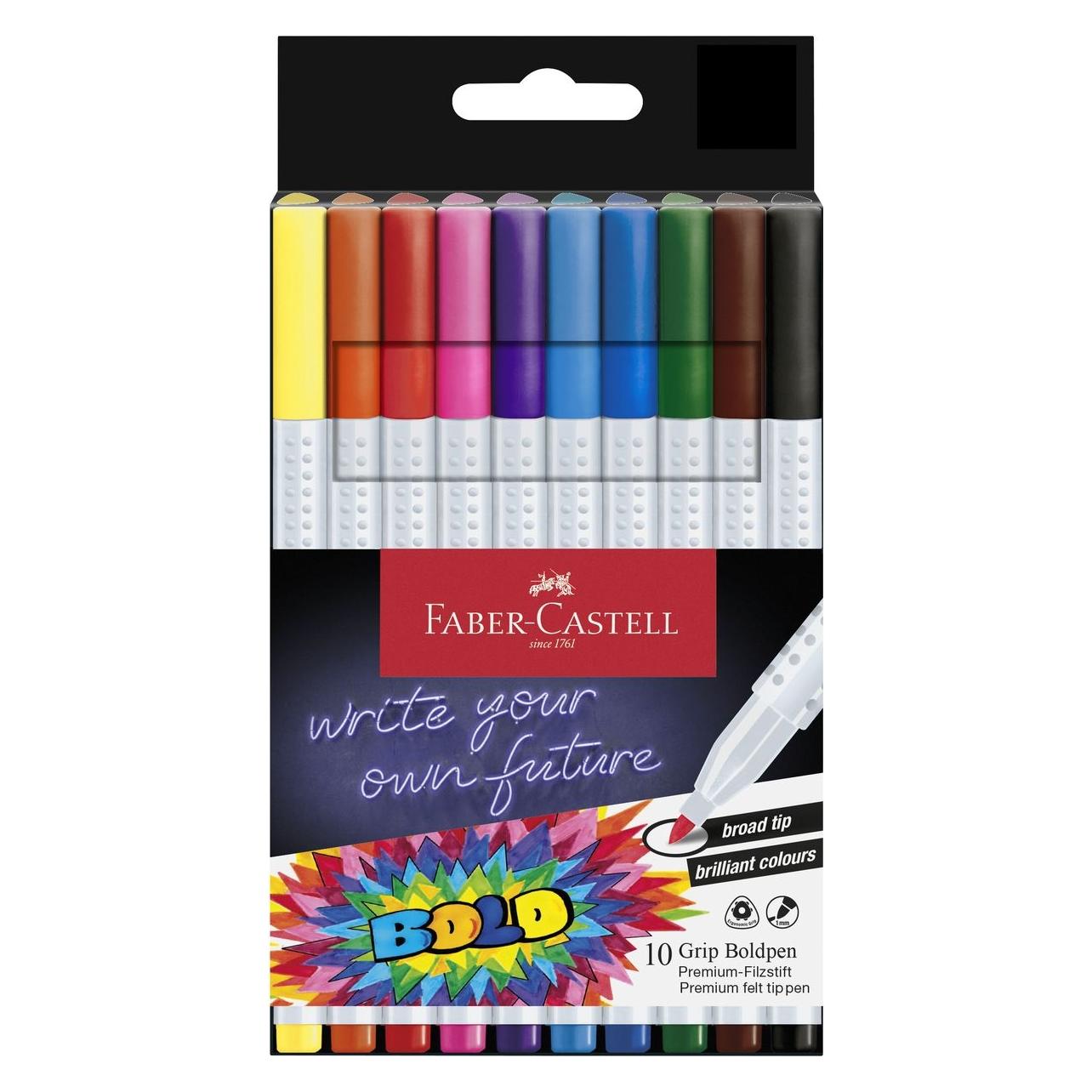 Faber-Castell Faserschreiberetui 10ST Grip Boldpen (10x) (155317)