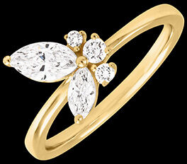 Edenly Ring Mitternachtsschmetterling - Gelbgold 18 Karat mit synthetischen Dia