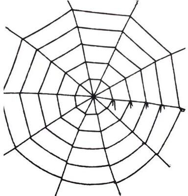 Uplifted Finds Giant Halloween Black Plush Spider & Web Set Outdoor Yard Prop diameter 2.5m Black