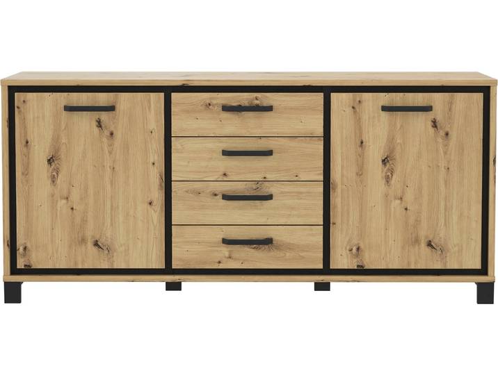 Sideboard FORTE Trondheim , schwarz (artisan eiche, schwarz eiche), B:178,4cm H:81,3cm T:41,5cm, Sideboards, Sideboard, Breite 178 cm