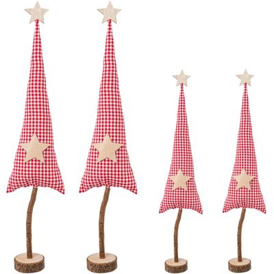 Dekobaum CREATIV DECO "Weihnachtsdeko rot", rot, B:13cm H:40cm, Polyester, Dekofiguren, aus Stoff in 2 Größen: 30x9 cm, 40x13 cm