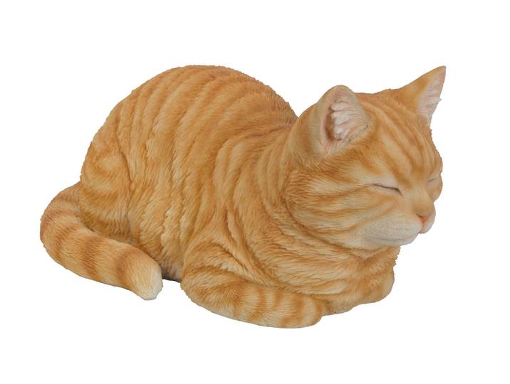 Dekofigur Vivid Arts Träumende Katze, Polyresin , braun, B:19,3cm H:17cm T:34,5cm, Dekofiguren, Dekofigur
