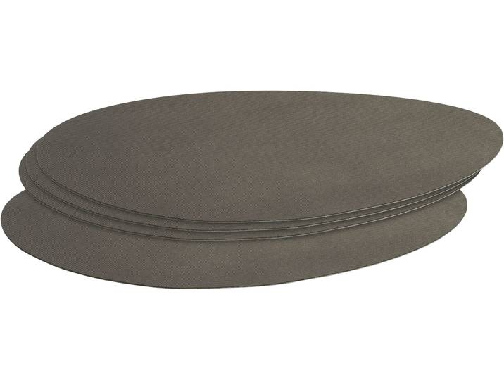 Platzset LEONARDO GOCCE, oval, 34 x 48 cm, 4er-Set , grau, B:48cm H:0,1mm L:34cm, Obermaterial: 100% Kunststoff, Platzsets, Platzset, beidseitig verwendbar, mit unterschiedlichen Farben auf jeder Seite