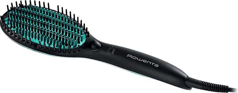 Cepillo alisador - Rowenta CF5820F0 Power Straight, Generador de Iones, 200º, 40 púas, Ceramica, Negro
