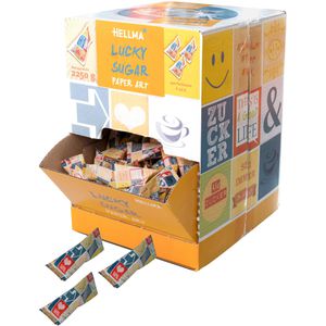 Hellma Zuckersticks Lucky Sugar Paper Art, weißer Zucker, je 4,5g, 500 Stück