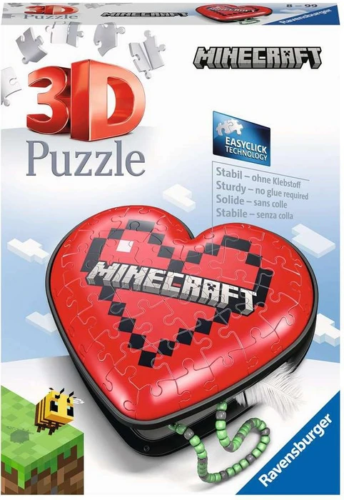 Ravensburger 3D Puzzle 112852 Herzschatulle - Minecraft - 54 Teile