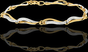 Edenly Armband Wellen des Nil - WeiÃŸgold und Gelbgold mit Diamanten