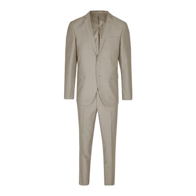 Anzug STEFFENKLEIN "SteffenKlein Anzug", Herren, Gr. 54, N-Gr, beige, Obermaterial: 65% Polyester PES. 35% Viskose CV. Futter: 100% Polyester PES. 100% Polyester PES., uni, slim fit, Anzüge, Slim Fit